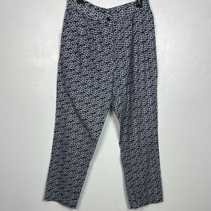 Monoprix Femme Geo Pattern Linen Blend High Rise Pants Size 14